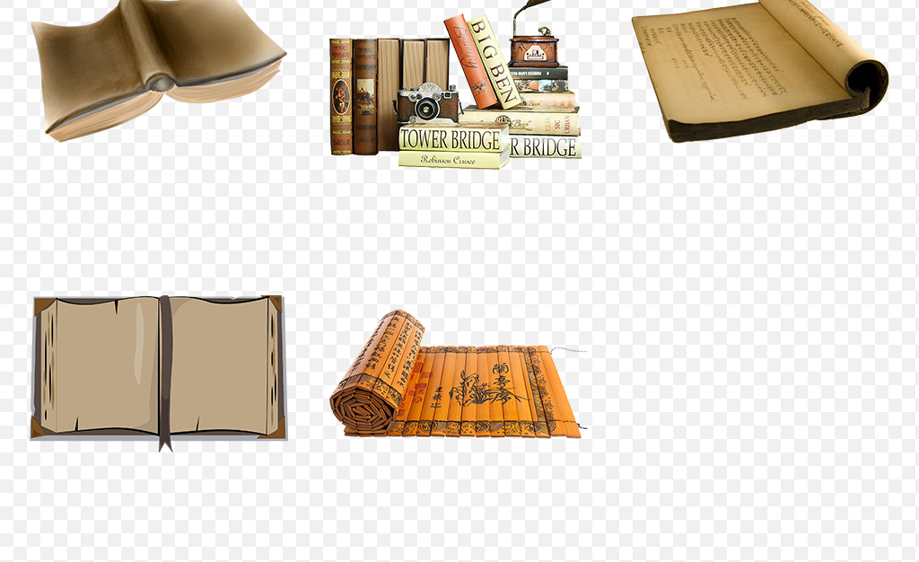 古代古风复古书籍阅读读书学习书本海报素材背