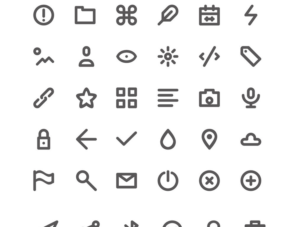 通用全套黑白线条图标矢量文件icons2