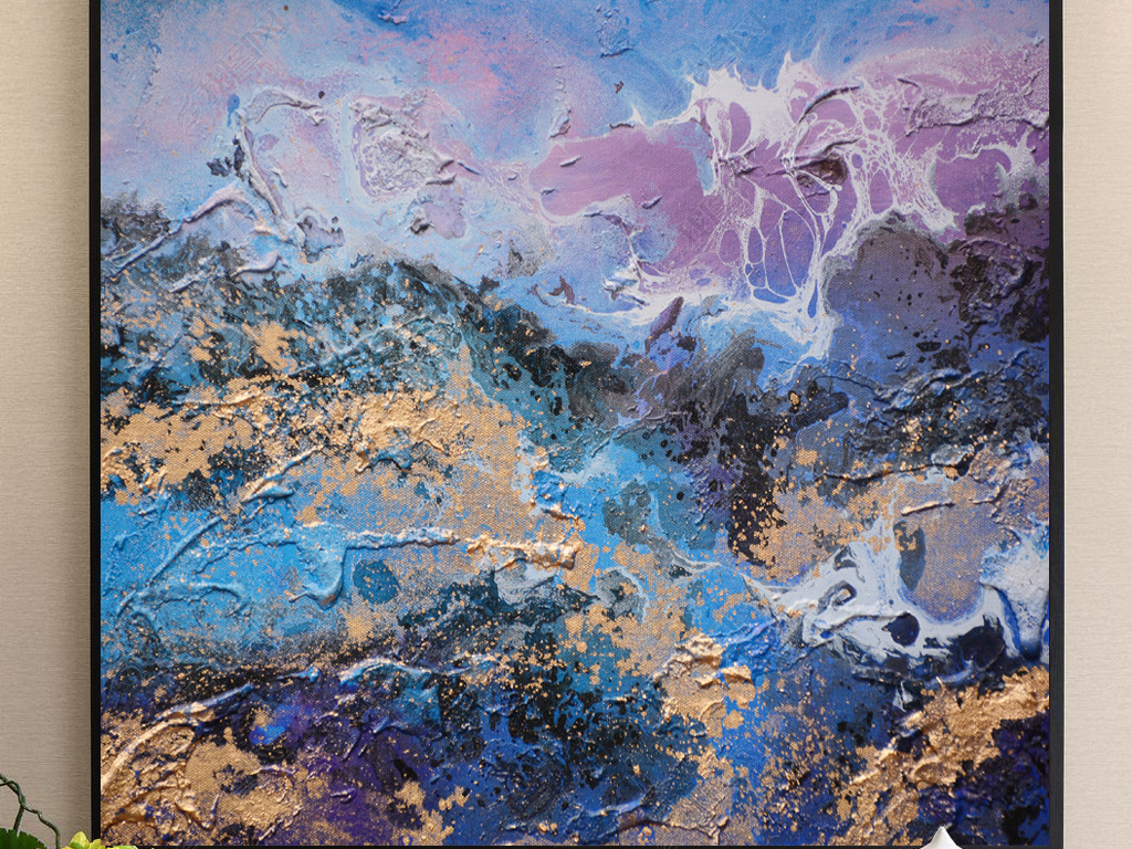 方形装饰无框油画现代抽象（五）