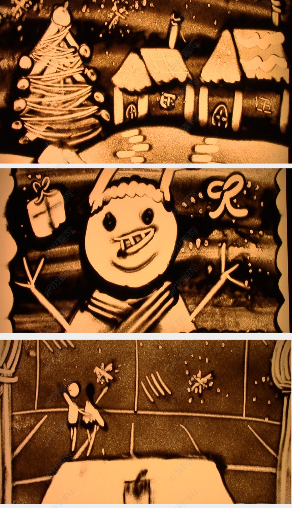 儿歌小青蛙冬日童趣迎新年儿童沙画视频