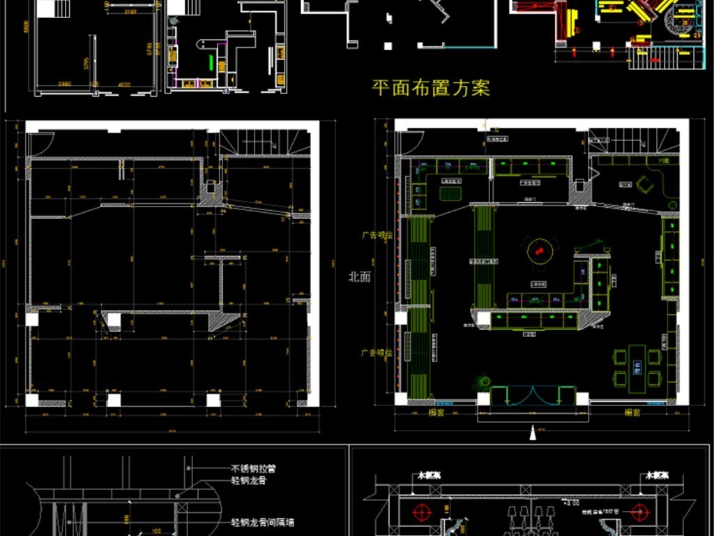 cad图库 全屋定制cad图纸 柜子图纸 > 衣柜衣帽间展厅cad施工图平面