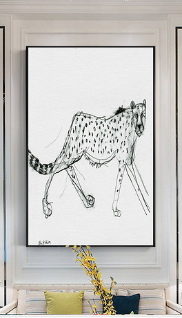 装饰画黑白简约 264x460a0a0