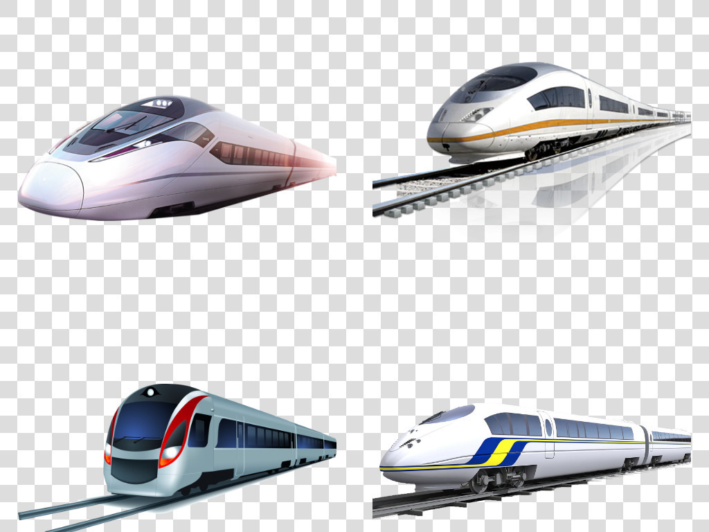 动车高铁卡通手绘火车海报素材PNG背景