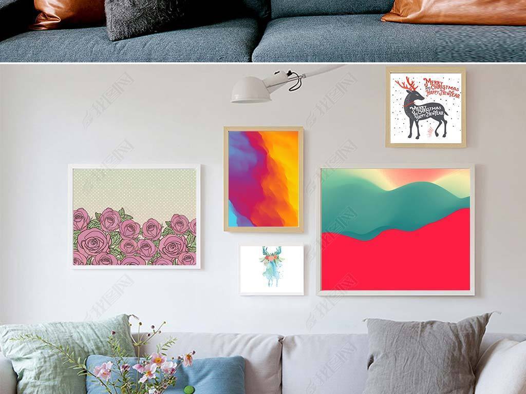 装饰画怎样贴到墙上 jpg