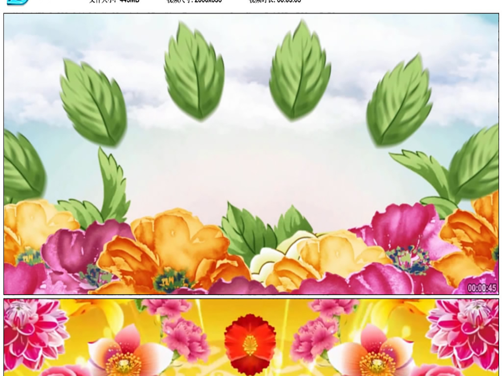 黄梅戏对花花卉模板素材_高清MP4格式下载(视