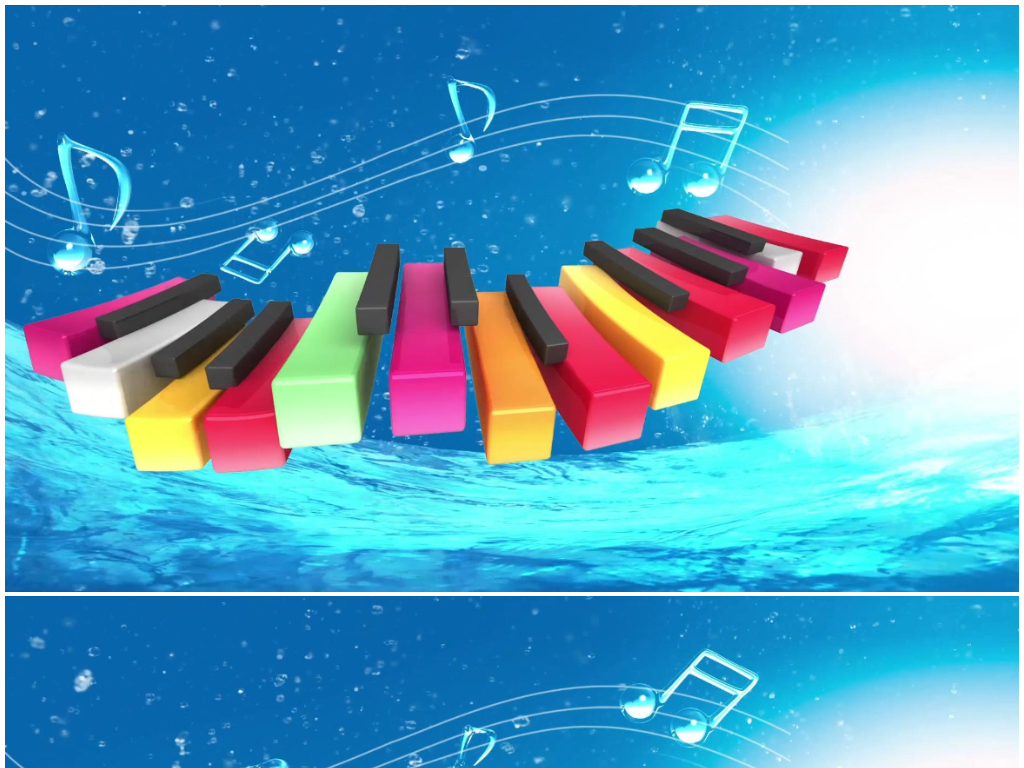 键盘音符背景模板素材_高清MP4格式下载(视频