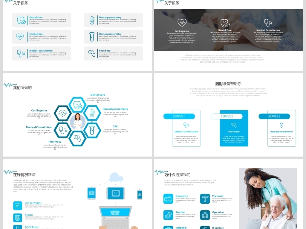 框架完整医学报告医院宣传医疗PPT模板