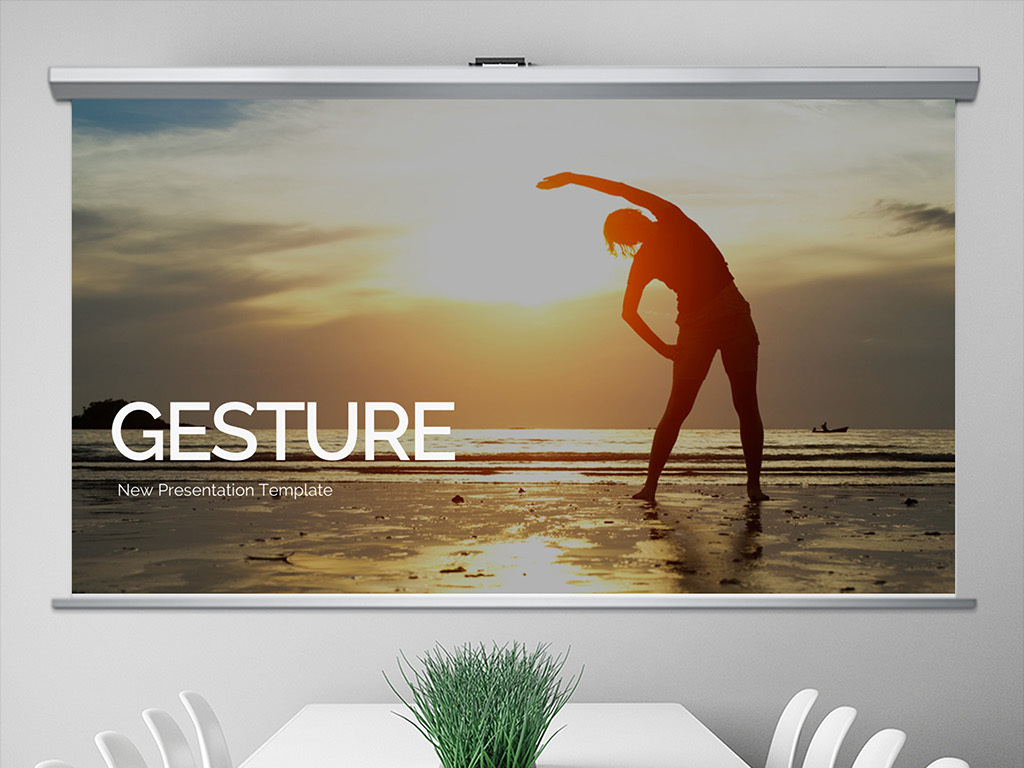 黄色欧美风几何形状运动健身汇报PPT模板