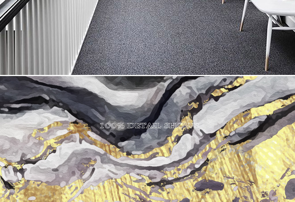 山川河流金箔新中式奢华现代抽象家居装饰画
