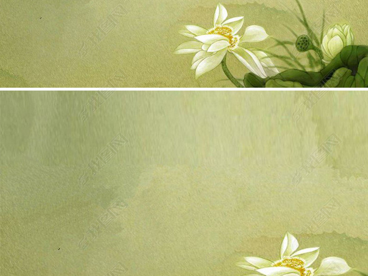 古典中国风荷花幻灯片背景图片