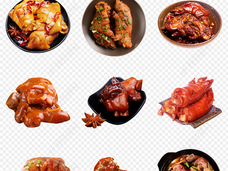 猪肘子猪蹄猪脚卤猪蹄红烧猪蹄PNG透明免扣