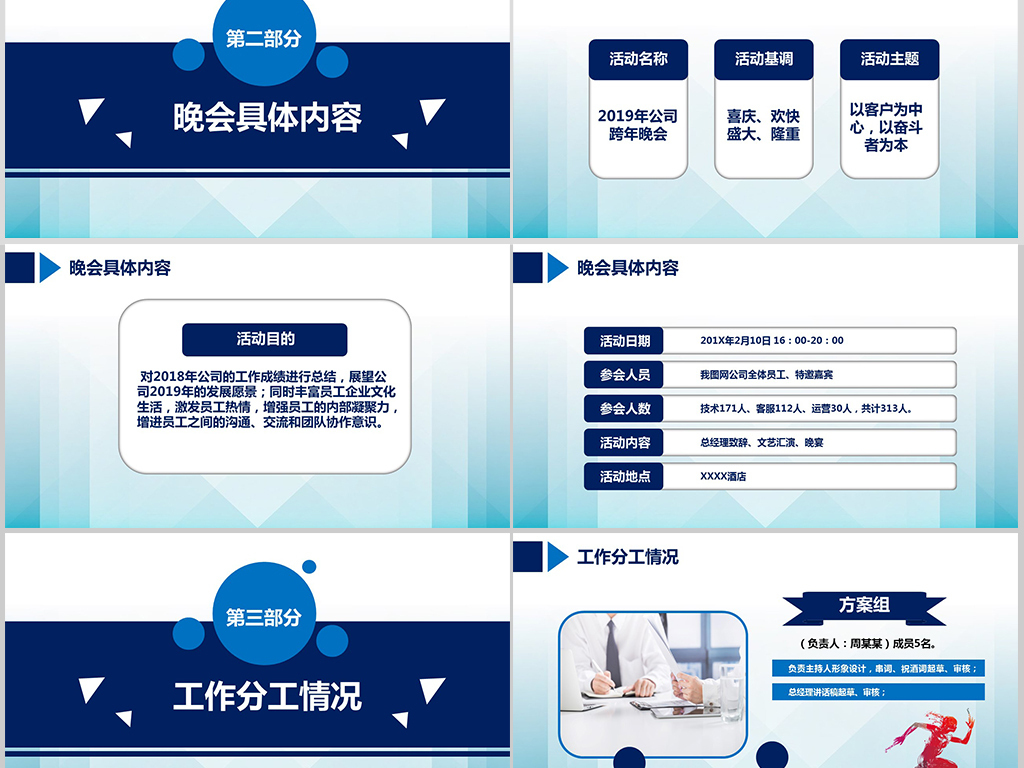 企业跨年年会公司晚会活动策划方案书PPT