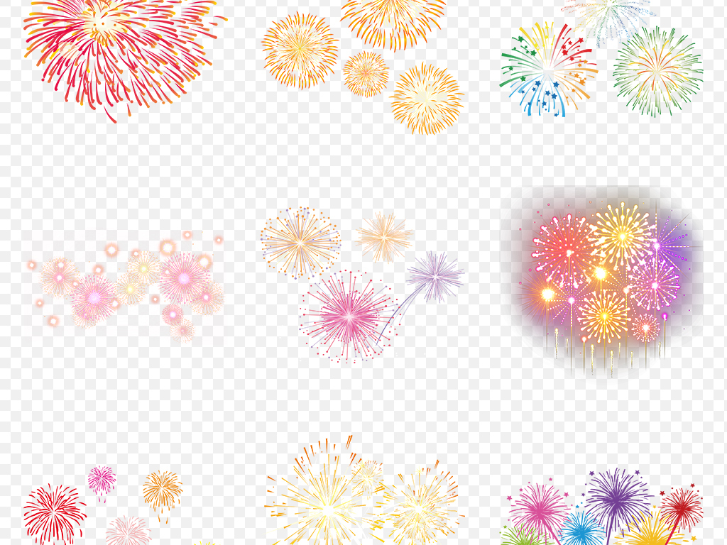 猪年烟花礼花烟火新年唯美浪漫海报素材背景图