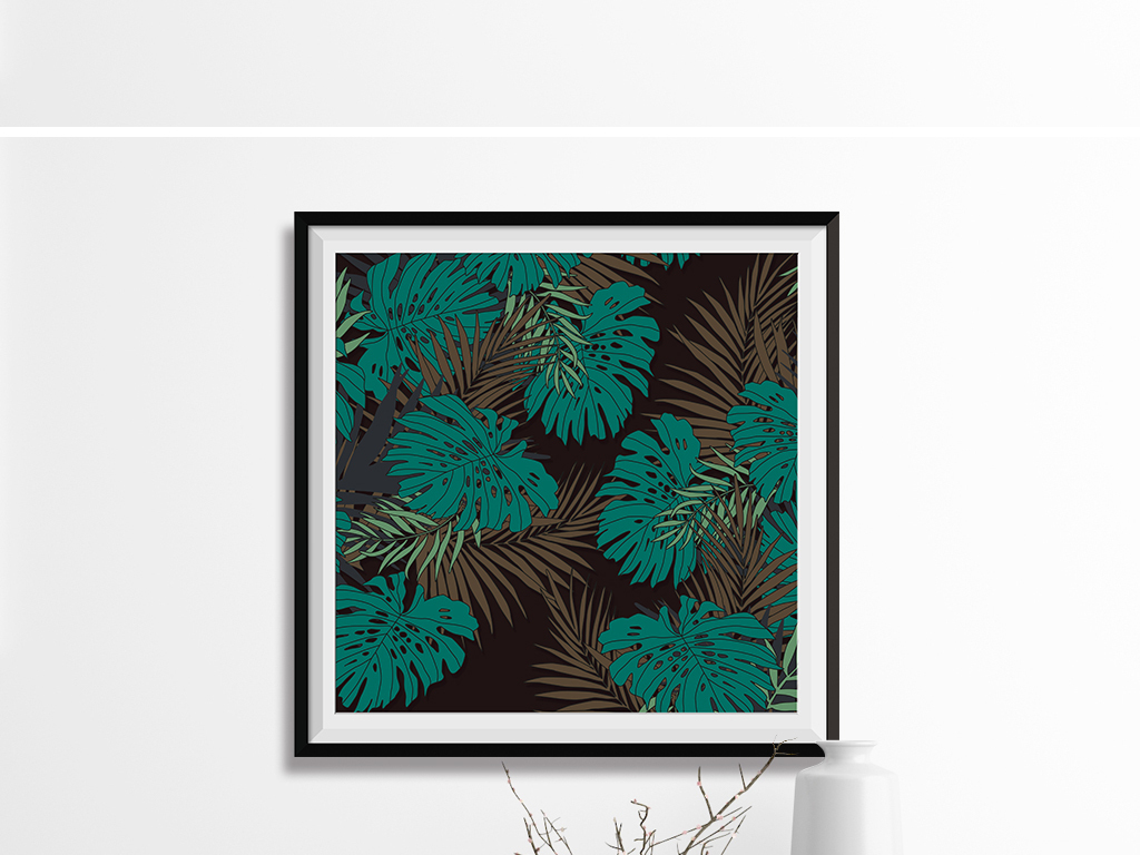 现代简约素雅植物叶子装饰画