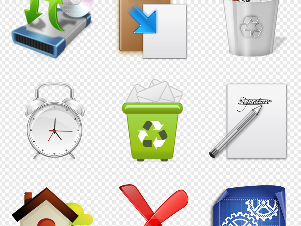 电脑手机桌面文件夹皮肤图标按钮PNG素材