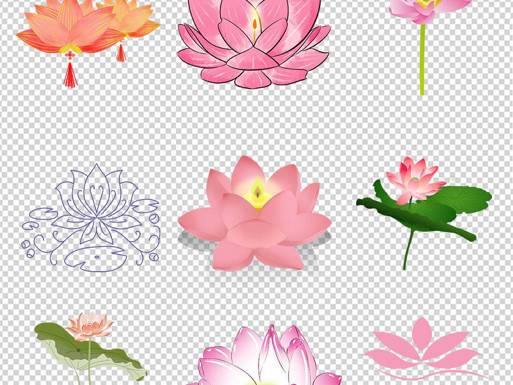 卡通手绘佛教莲花打坐连座海报素材背景图片P