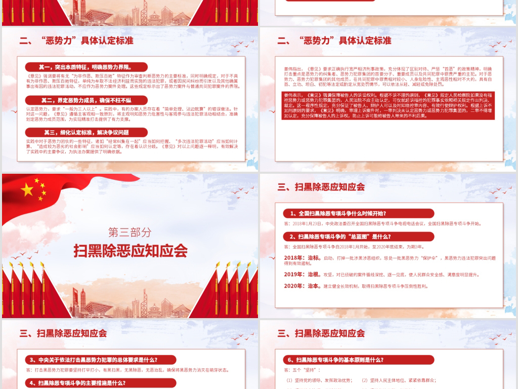 2019扫黑除恶专项斗争工作方案ppt模板