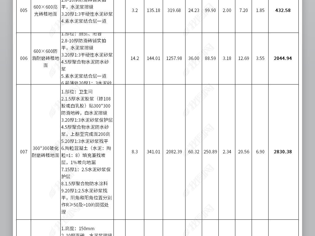 装修报价单模板电子版下载 jpg