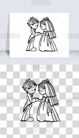 线描婚纱_线描高级婚纱