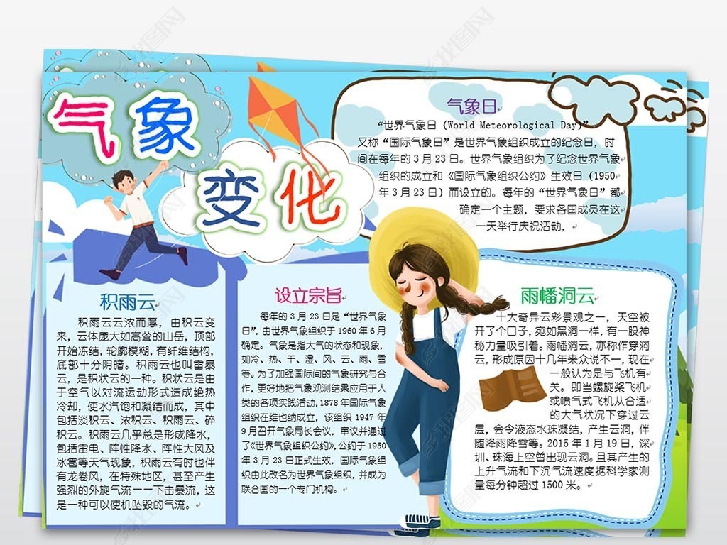 word世界气象日天气气候小报手抄报