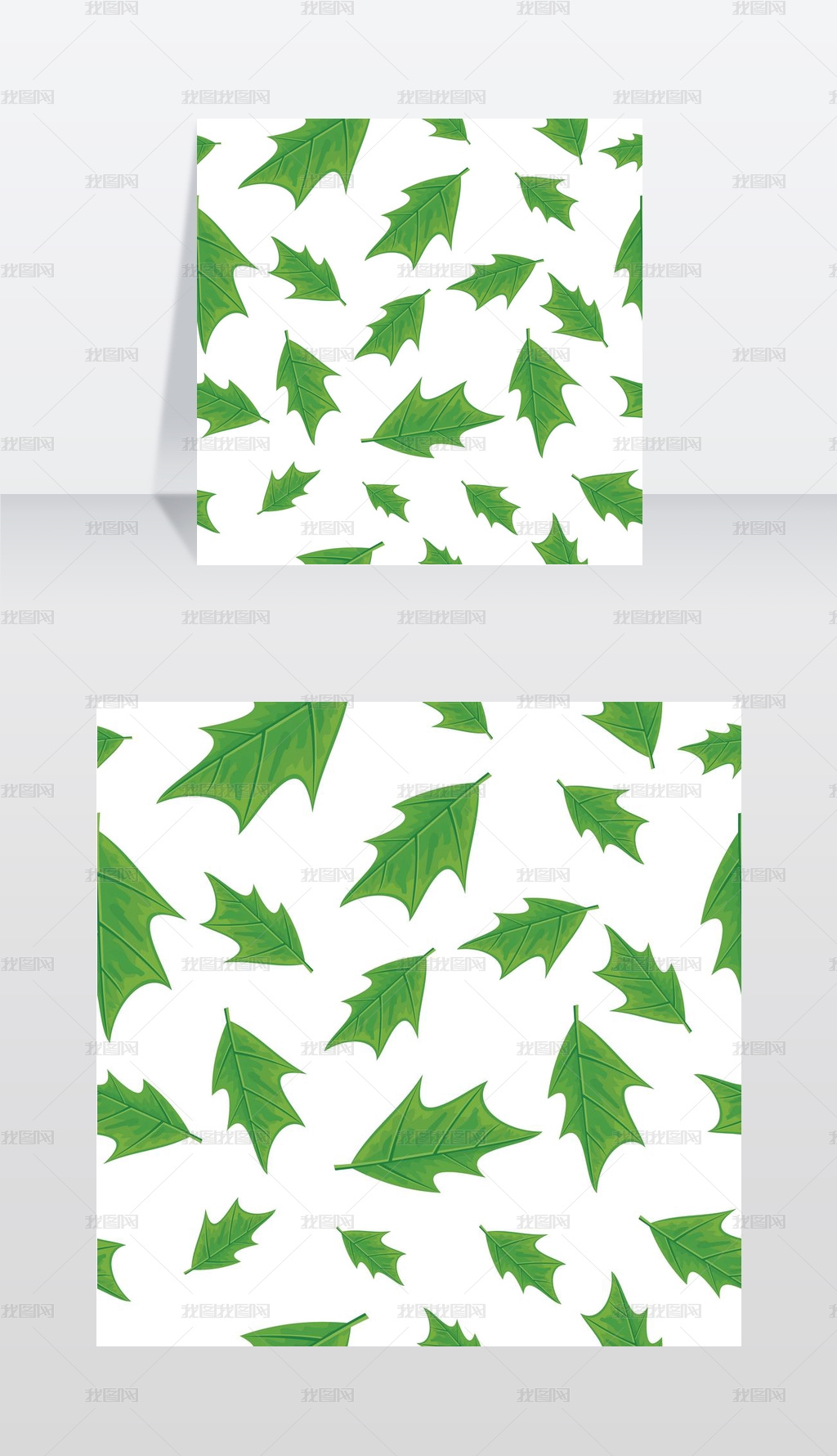 白色背景插画高清落在水印模式上的平面风格秋室内设计绿色无树叶效果图28g图片