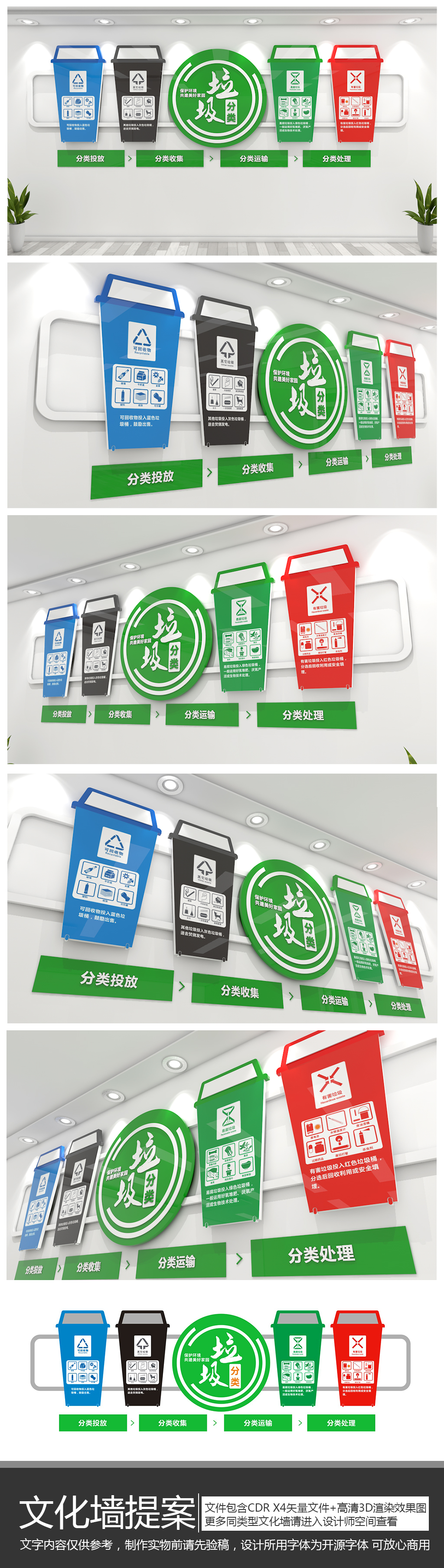 原创新农村社区公益环保卫生宣传垃圾分类文化墙-版权可商用