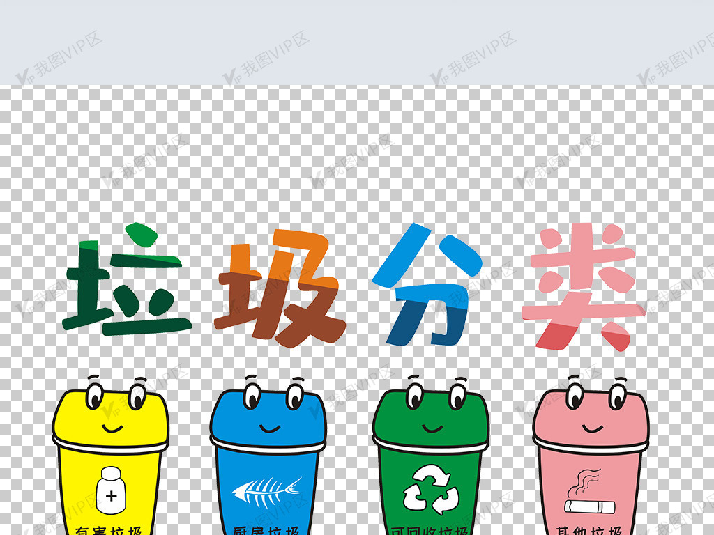 垃圾分类艺术字png