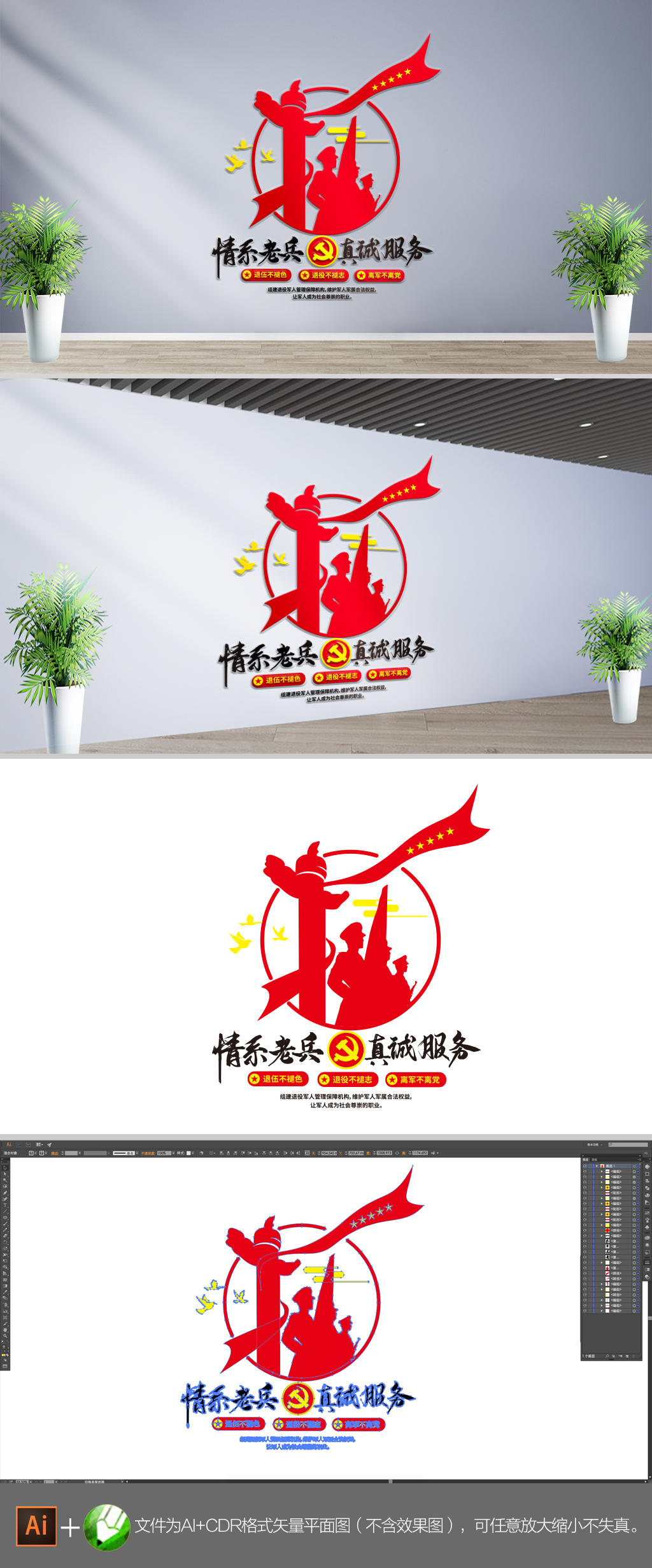 老兵服务站文化墙