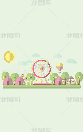 ƽƵ԰-Flat design amusement park