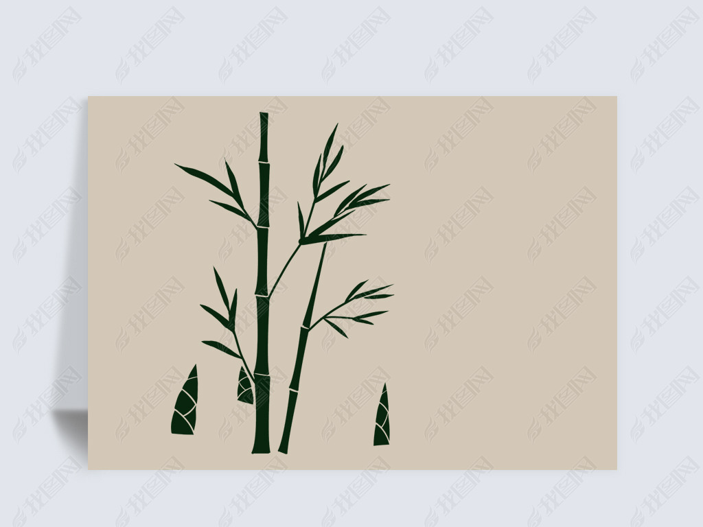 原创手绘中国风国潮风竹子插画psd免扣素材下载-编号23426977-动植物
