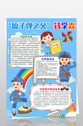 科学小报名人科技人物竖版手抄报著名.