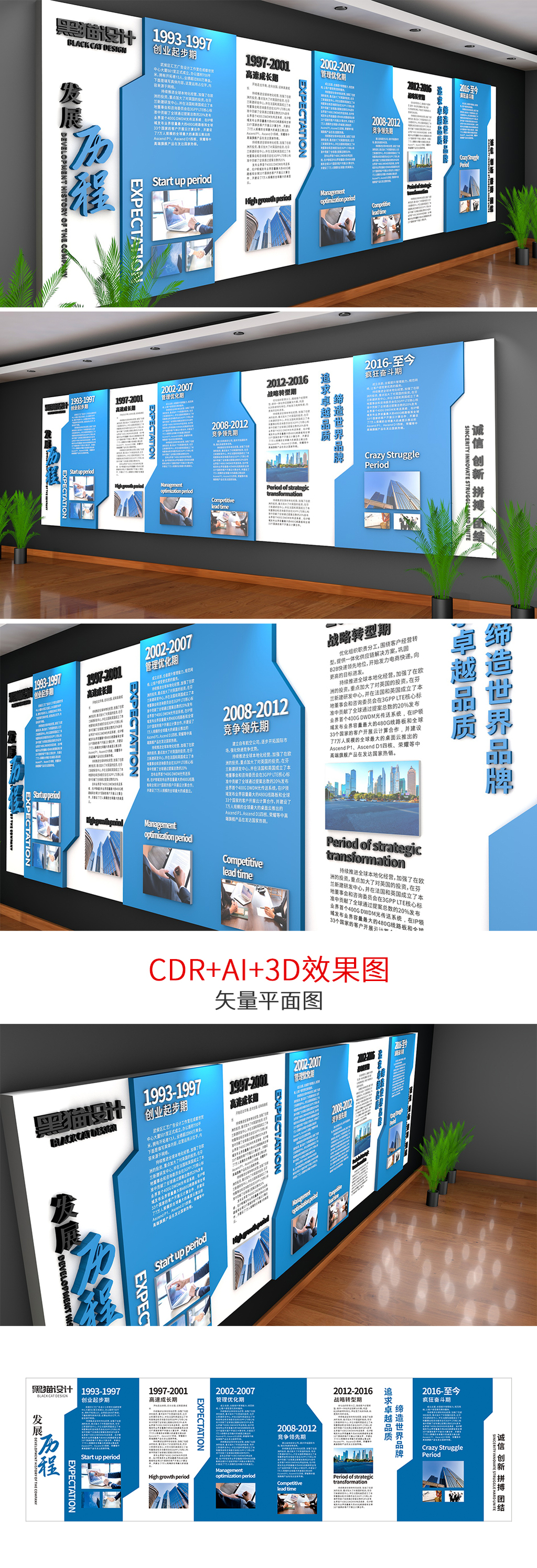 公司企业发展历程文化墙办公室形象墙设计模板下载