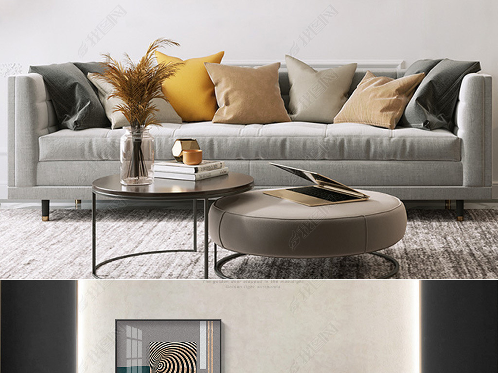 装饰画客厅轻奢设计 jpg