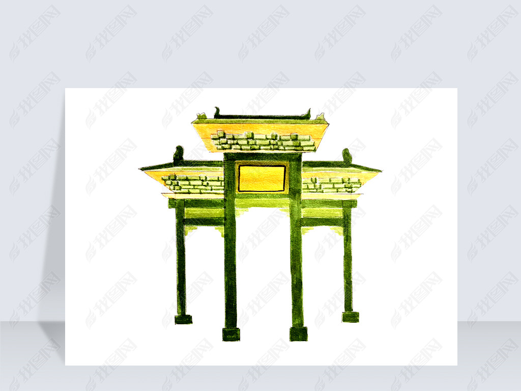 卡通门楼牌坊png