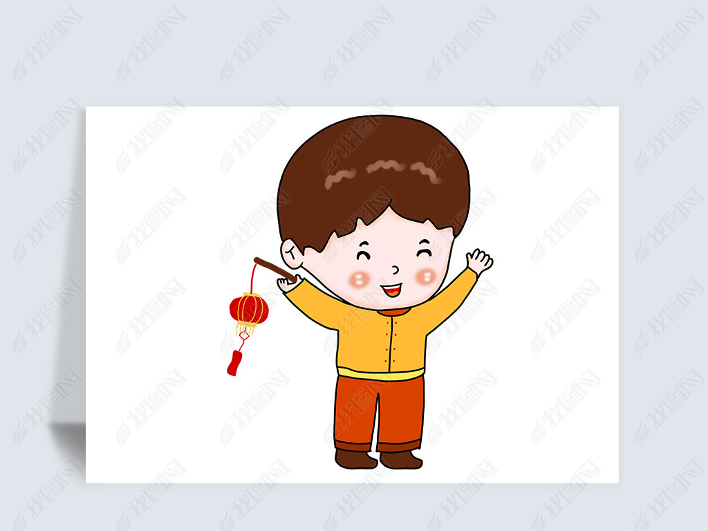 免抠元素 卡通手绘 人物 > 新年元旦小男孩可爱女孩过年新年元旦2020