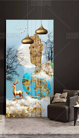 入户玄关挂画效果图现代简约 center