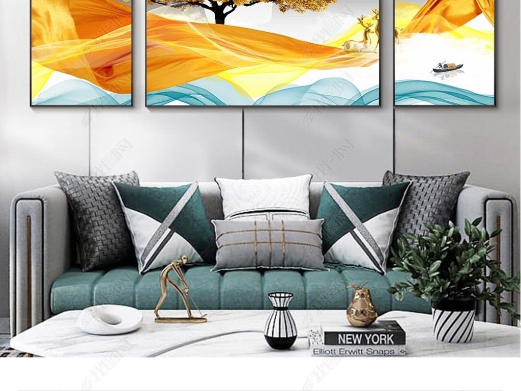 装饰画客厅高级感轻奢简约 jpg