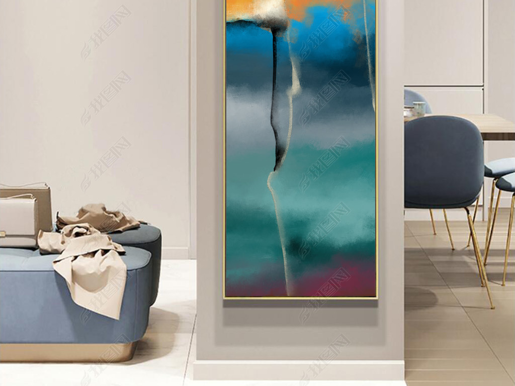 入户玄关画装饰画轻奢高级感 jpg