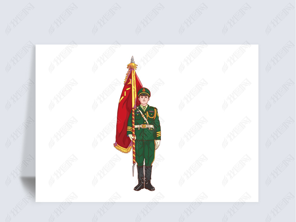 解放军海陆空三军仪仗队护旗手元素png