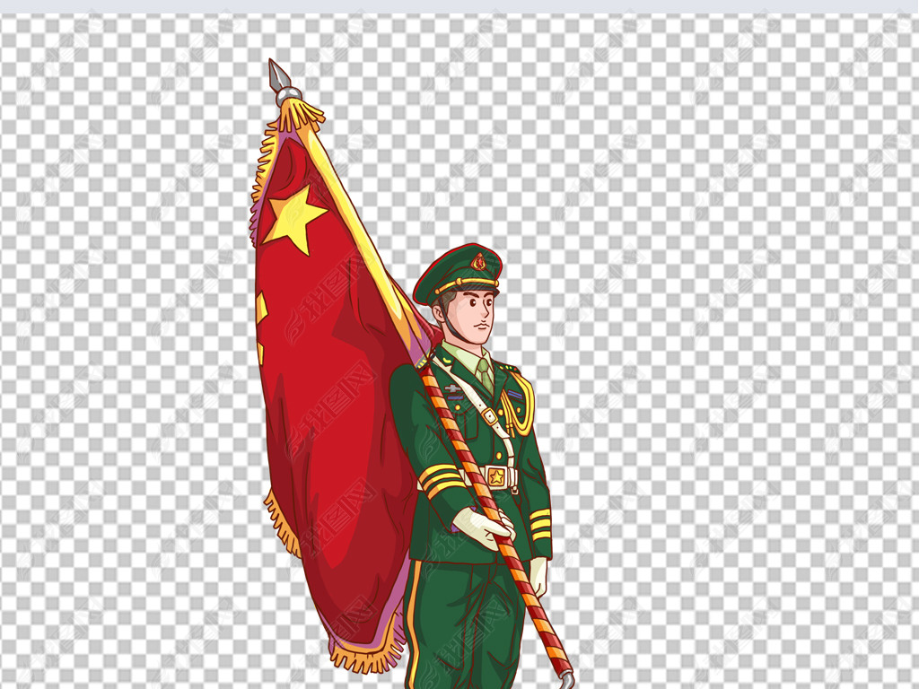 解放军海陆空三军仪仗队护旗手元素png