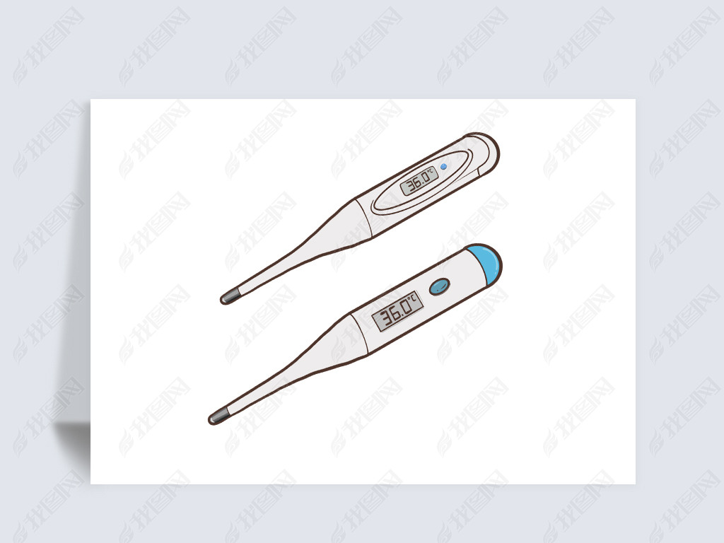 原创卡通手绘体温计测体温温度计免抠素材png版权可商用