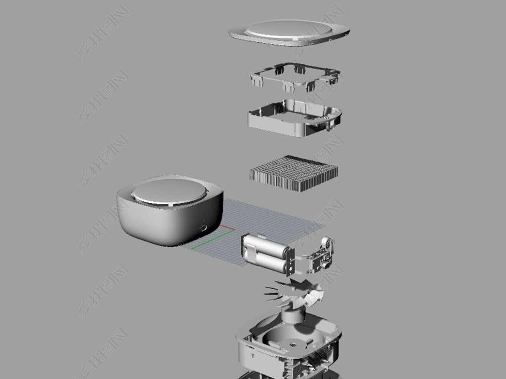 米家驱蚊器内部结构零件爆炸图犀牛模型3d模型obj模型