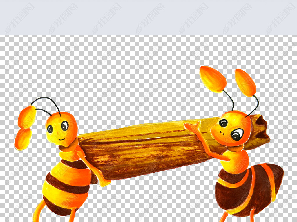 蚂蚁抬木头免扣png