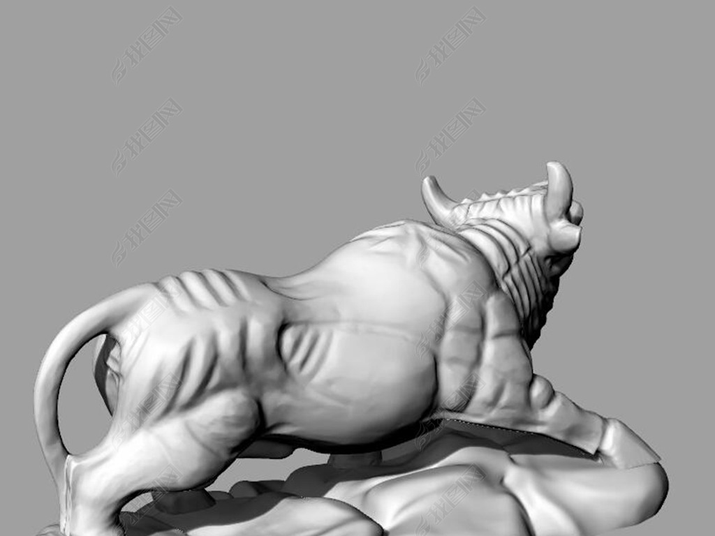 原创十二生肖牛动物水牛犀牛模型3d模型obj模型版权可商用