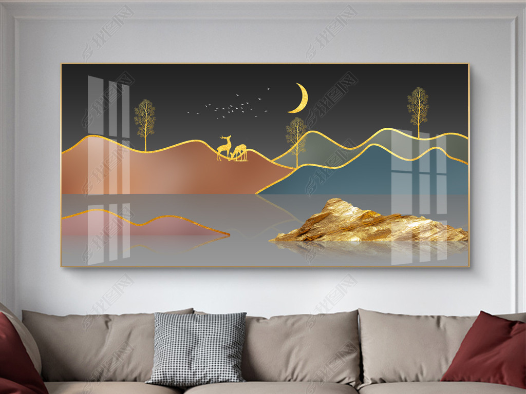 装饰画客厅高级感轻奢新款 jpg