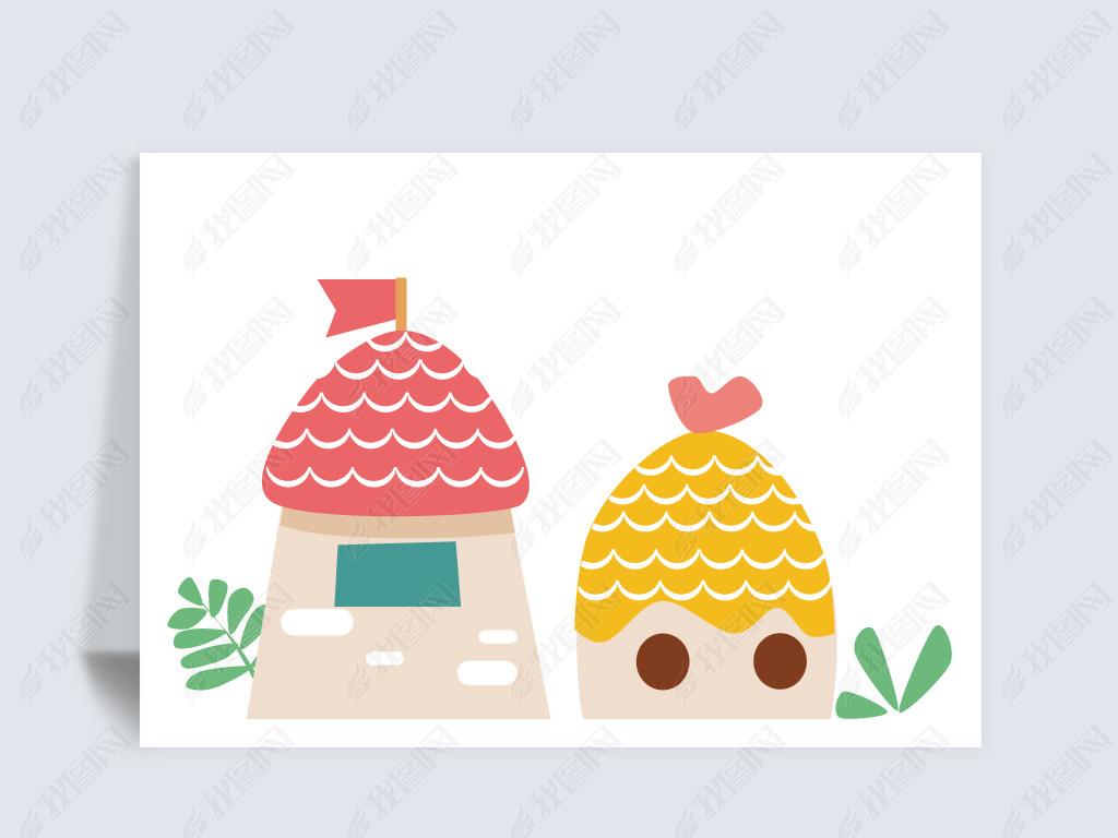 可爱漂亮的卡通房子图片免抠小元素素材