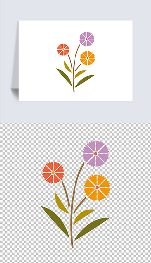 小雏菊花朵植物平面ps剪影矢量免抠png
