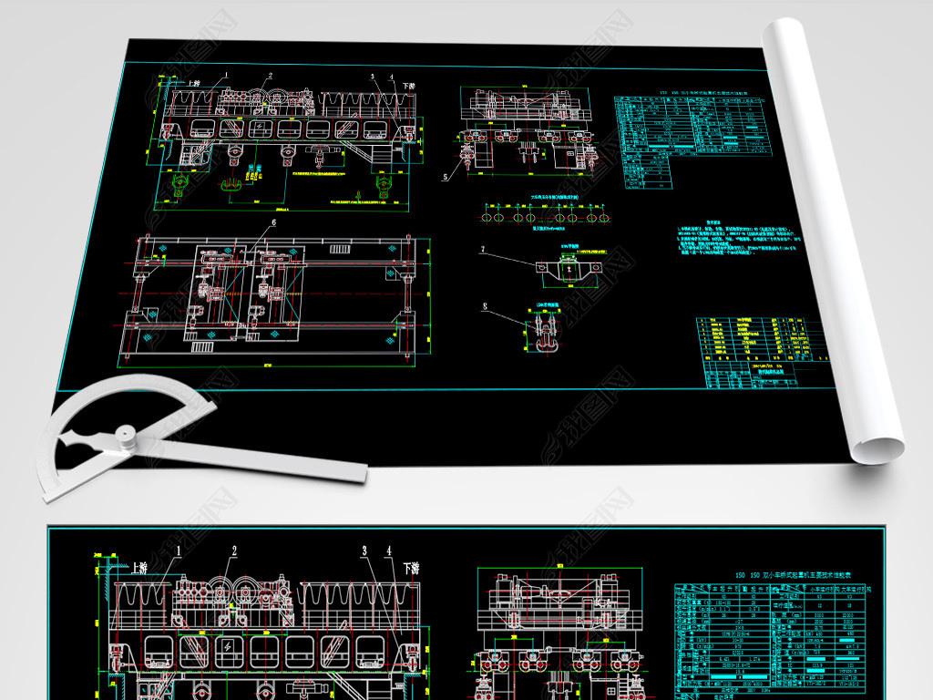 150t-22mվʽػCADͼֽ