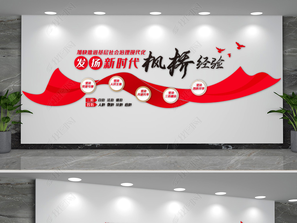 原创新时代枫桥经验文化墙