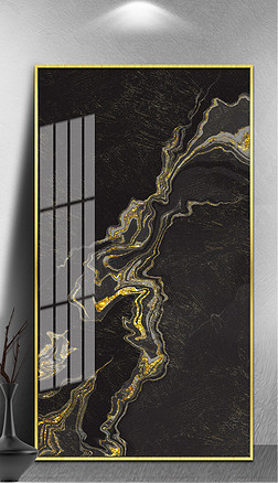 名作装饰画|新款创意黑金油画艺术抽象装饰画流金岁月